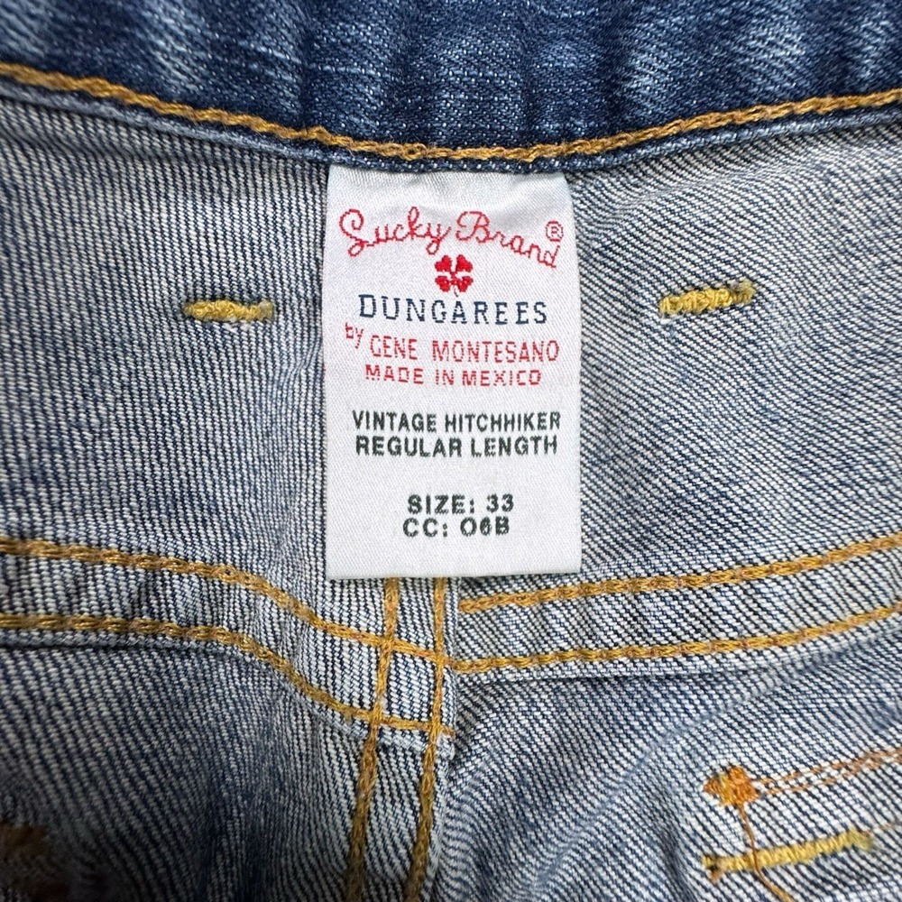 Lucky Brand Jeans VTG Hitchhiker Reg Straight Men's 33x32 Blue Flap Pockets * - Picture 5 of 12